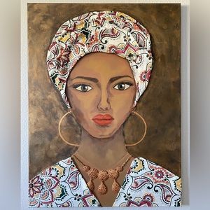 SOLD Acrylic mixed media painting, “She is Beautiful”
